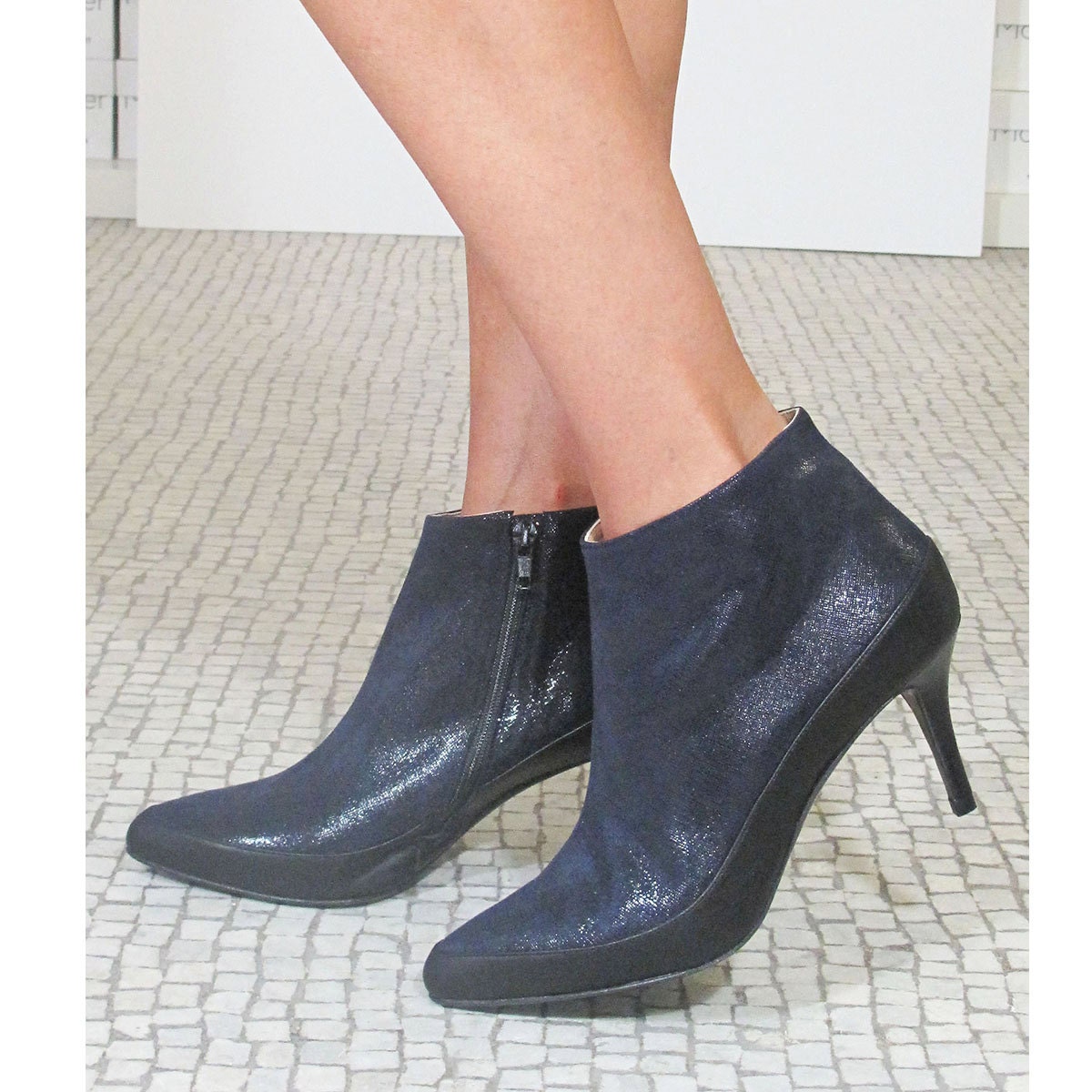 navy blue leather boots macys