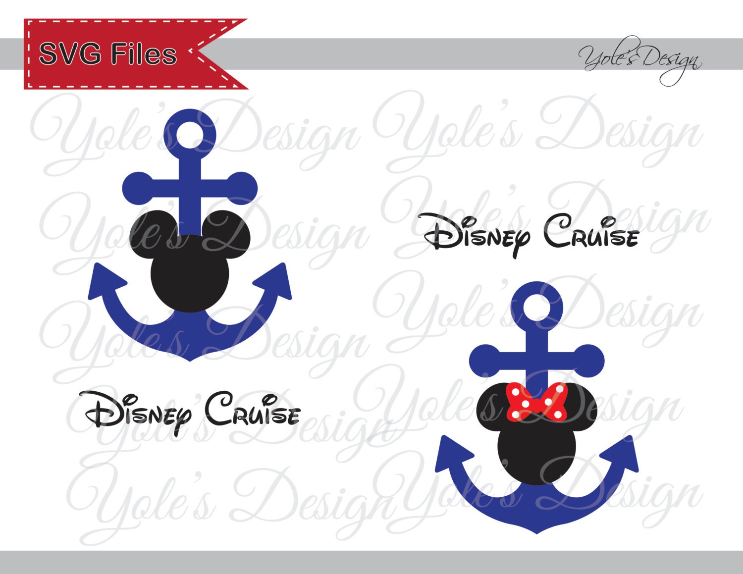Disney Cruise Anchor SVG Logo Mickey Ears Costume by ...