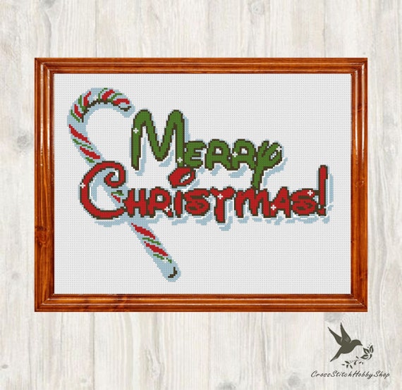 Stitch Merry Christmas Cross Stitch Pattern Needlecraft