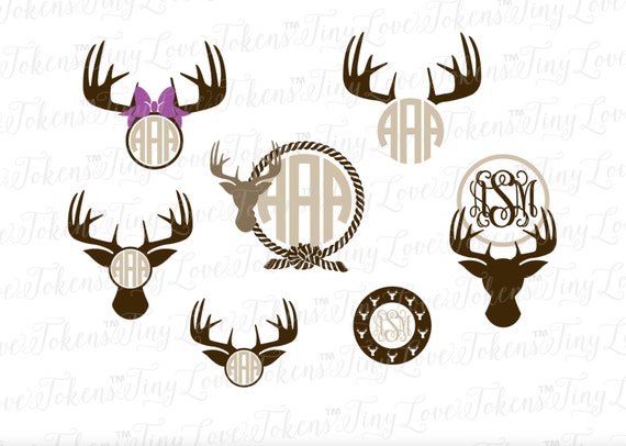 Download Buck Deer Doe Family Monogram SVG Design for Silhouette and