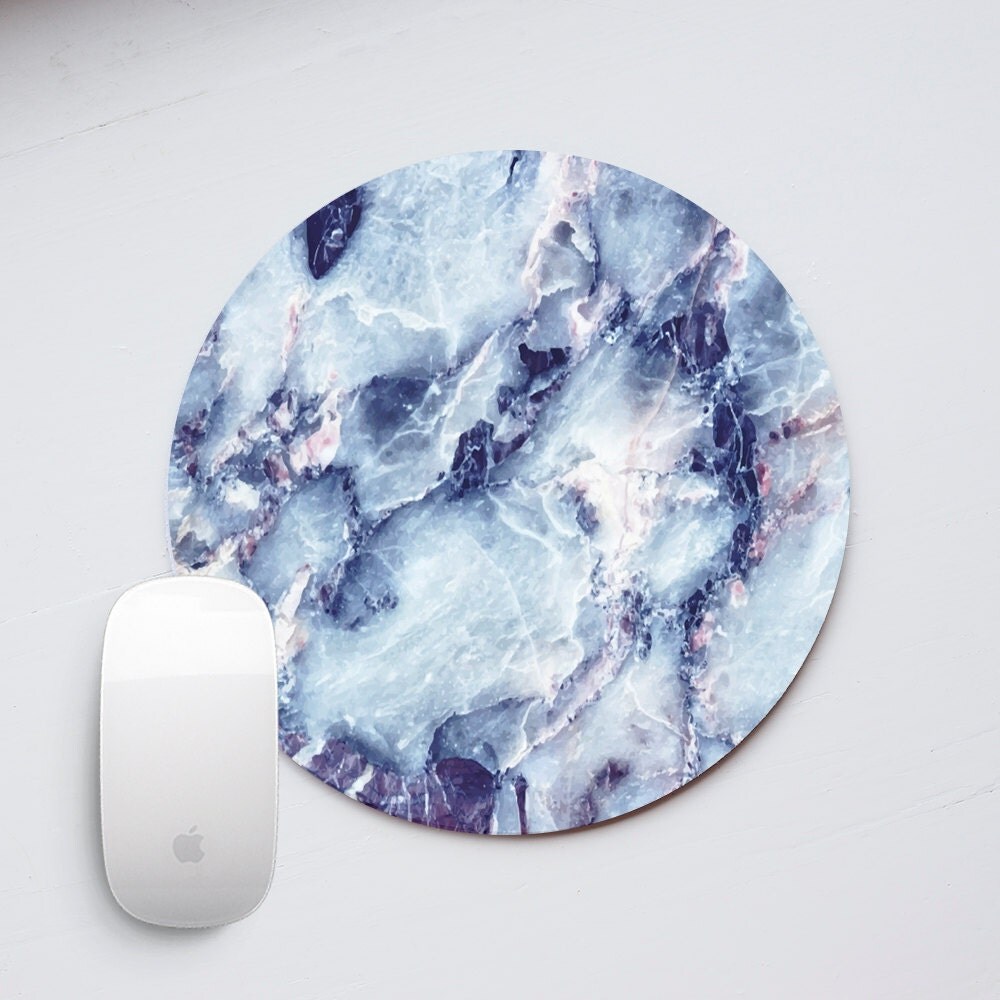 Blue Marble Mouse Pad Marble Mousepad Round Mouse Pads Stone