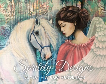 8" X 10 1/2" Print from original mixed media artwork 'Angelic Serendipity'