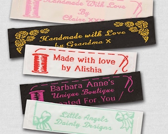 25 Personalized Sewing Labels - 1" Wide, 100% Woven!
