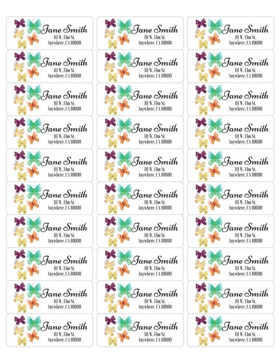 Butterfly Address Label-Butterfly Return Label-Printable