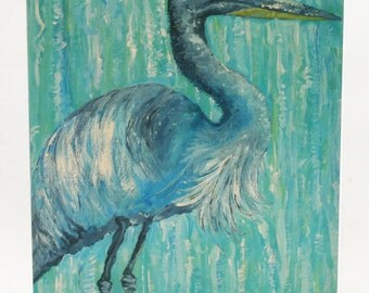 FREE SHIPPING! Blue Heron 3-D Wood Art, 11 x 14"