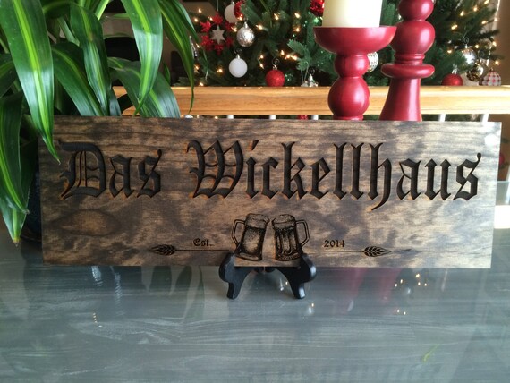 beer drinking last name wood sign