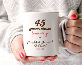45th anniversary gift, 45th wedding anniversary, 45th anniversary,45 years marriage ,personalised mug, gift mug,45th anniversary gift ideas