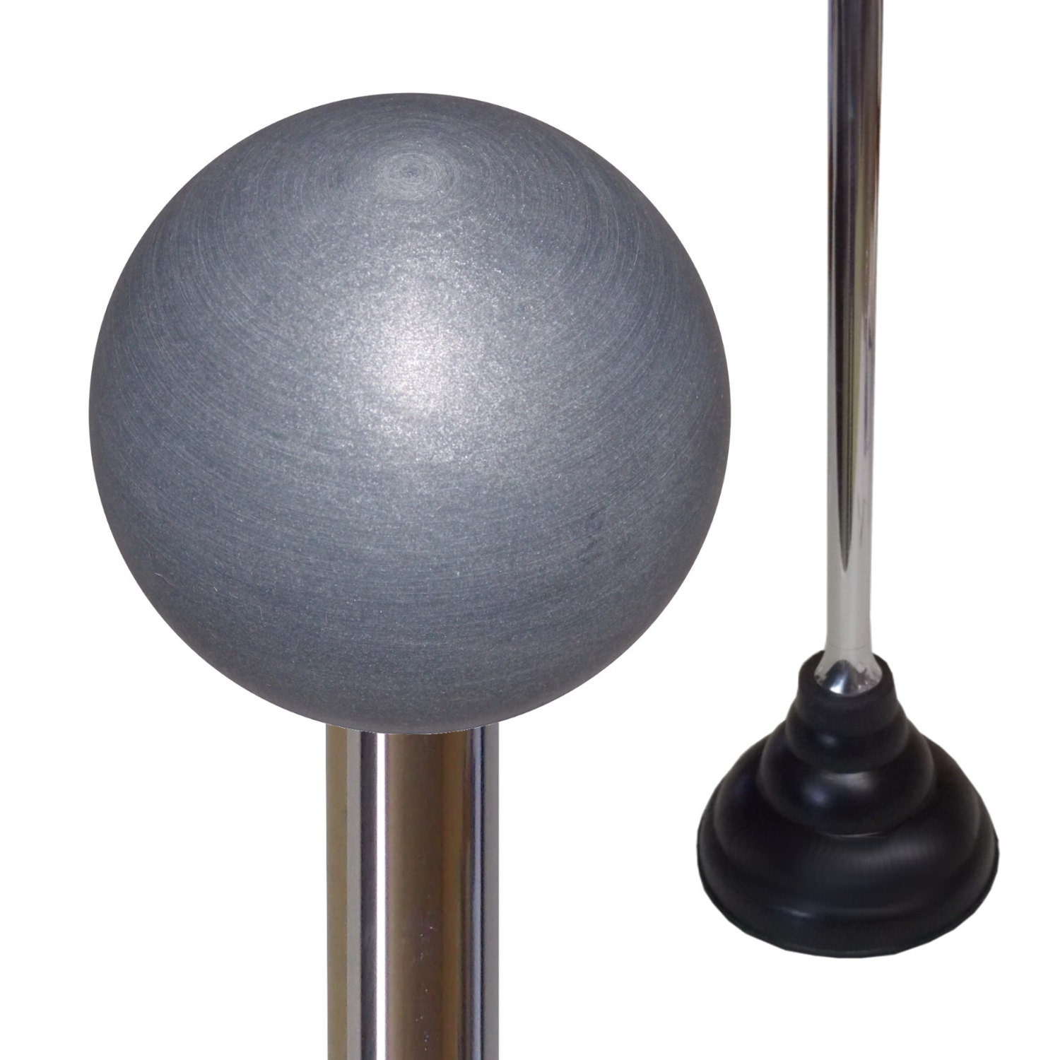 Chrome Handle Plunger w/ Plain Matte Carbon Graphite Knob Top