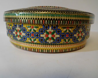 Vintage Floral Tin Canister Container