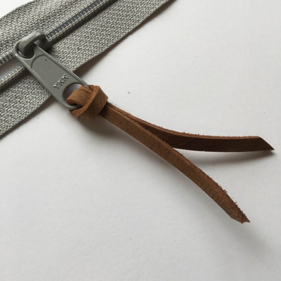 Leather Zipper Pull by on Etsy