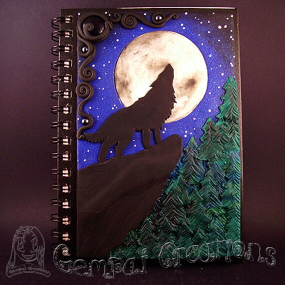 Howling Wolf Journal sketch book diary photo album bullet