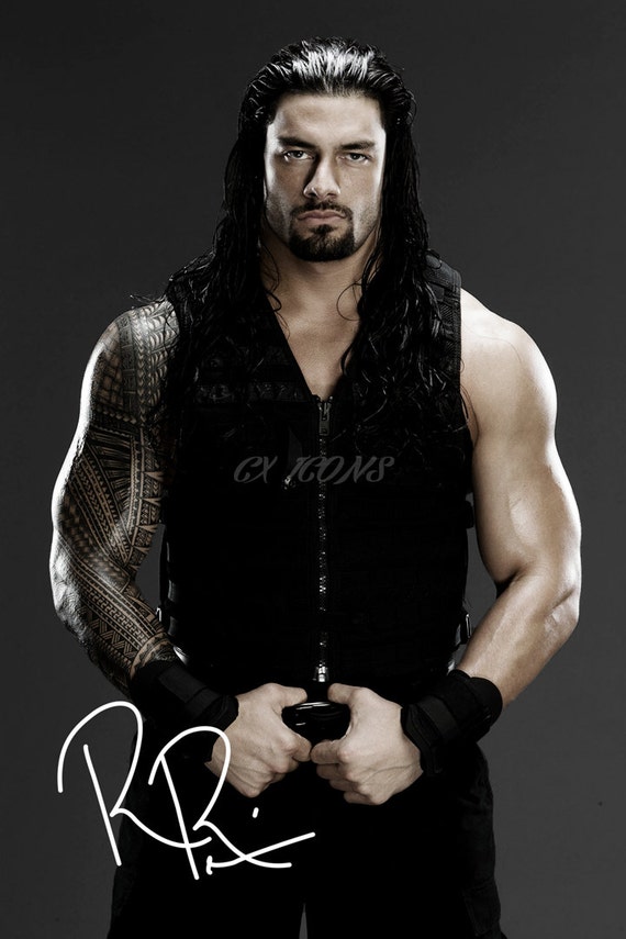 Roman Reigns signed photo print 12x8 inch high by CXICONS