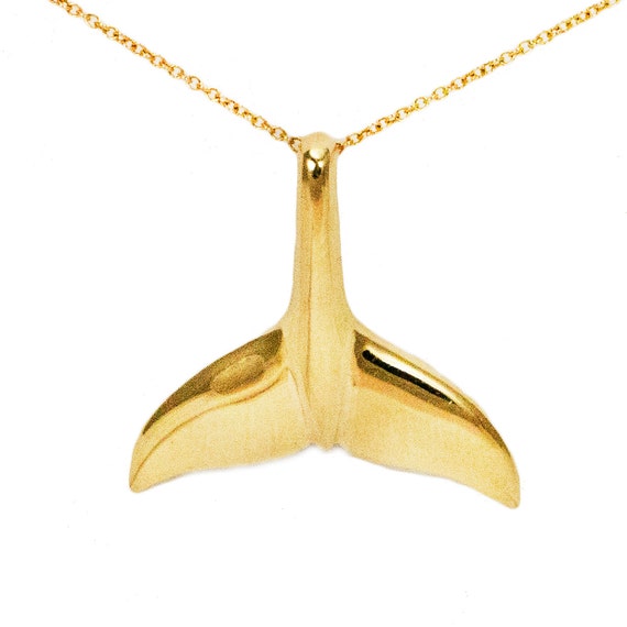 10k Yellow Gold Whale Tail Necklace