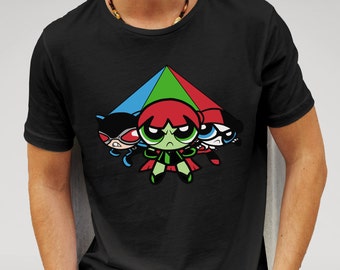 Shirt inspired by the Powerpuff Girls series VS villains from the Batman franchise