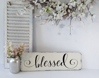 Rustic Wood Sign, Wood Blessed Sign, Wood Sign Blessed, Blessed Sign