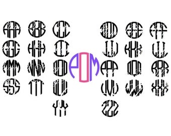 Monogram Font Svg File, Circle Font SVG, Monogram EPS File, Letter Cutting file, Monogram DXF, Digital File, Cricut, Silhouette Font