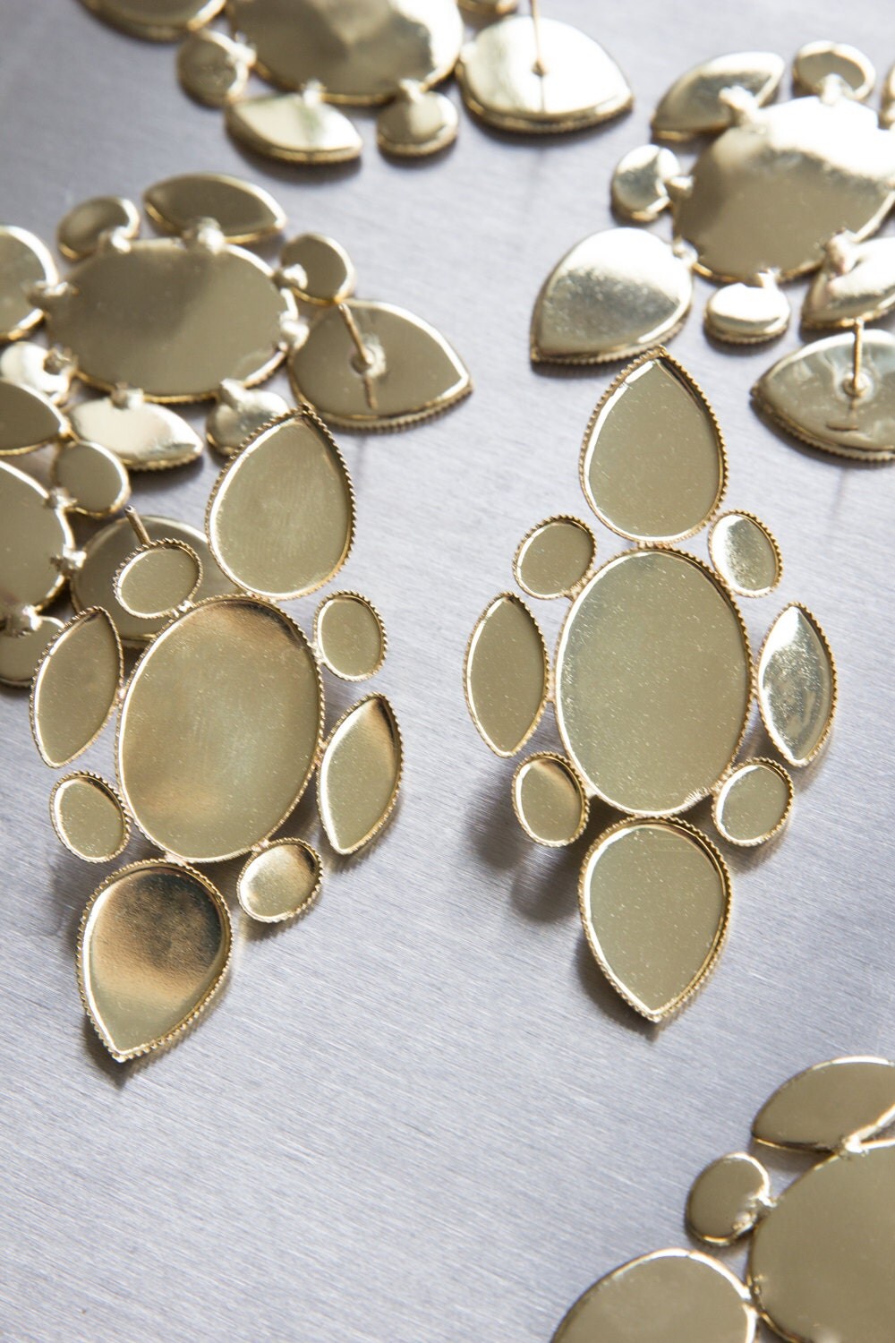 DIY Jewelry Gold Plated Cabochon Earrings Project Glue