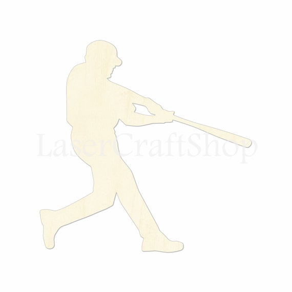 2 34 Baseball Player Wooden Cutout Shape