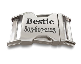 Personalized Dog Collar Buckle, Laser engraved Buckle
