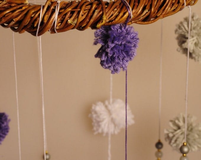 Violet Baby Mobile handmade exclusive Dreamcatcher bedroom Baby Mobiles bedding DreamCatcher Dreamcatchers Christmas present violet balance