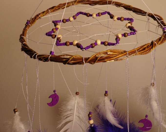 Violet Baby Mobile handmade exclusive Dreamcatcher bedroom Baby Mobiles bedding DreamCatcher Dreamcatchers Christmas present violet balance