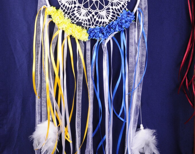 Dreamcatcher white Dream Catcher blue yellow Dreamcatcher New Dream сatcher gift idea yellow dreamcatchers boho dreamcatcher wall handmade