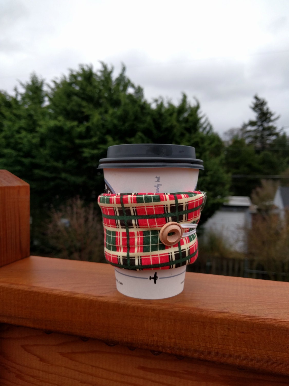 Reusable Coffee Sleeve Plaid