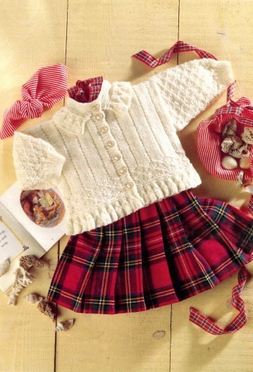 Knitting pattern baby cardigan jacket with collar PDF Instant