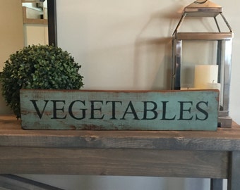 Primitive Antique Sign - Vegetables - Reclaimed Barn Wood, antique primitive look,rustic sign,farmhouse antiques,primitive decor