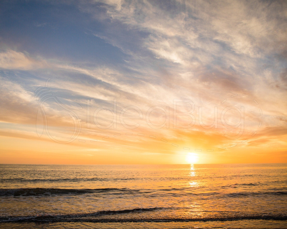 Photo Print Beautiful Pastel Sunset on Ocean Beach Fine