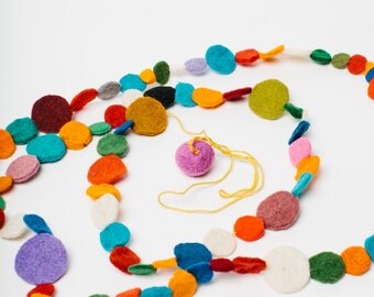 Felt Kids Garland, Home decor Garland, Colorful Felt Garland, Christmas Tree Garland, Kids Decor Garland, Baby Flat Garland