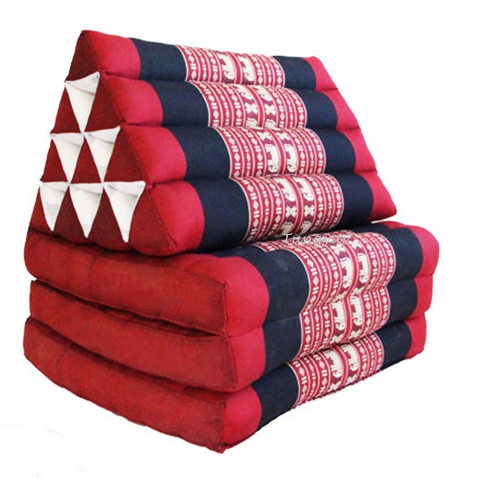 Thai Triangle Pillow Fold Out Organic Kapok 100 Cushion day