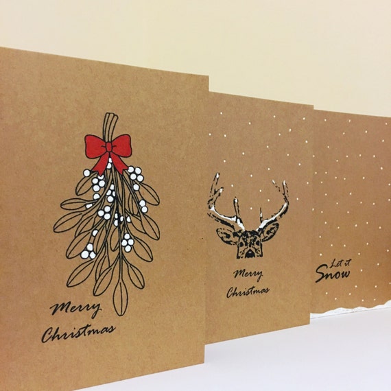 Items similar to Christmas Card Set, Christmas Cards, Simple Cards