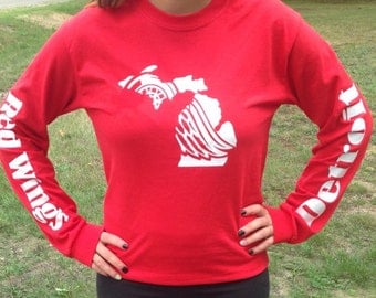 Detroit Red Wing Michigan Inspired Long Sleeve