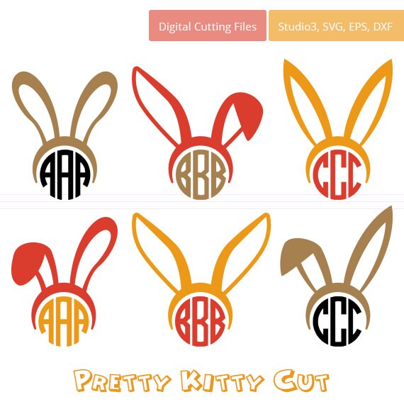 Download SVG Monogram Easter Bunny Ears instant download by ...