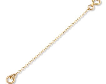 14k Gold Plated Sterling Silver 1mm Necklace Extender Chain 1", 2", 3", 4", 5", 6"