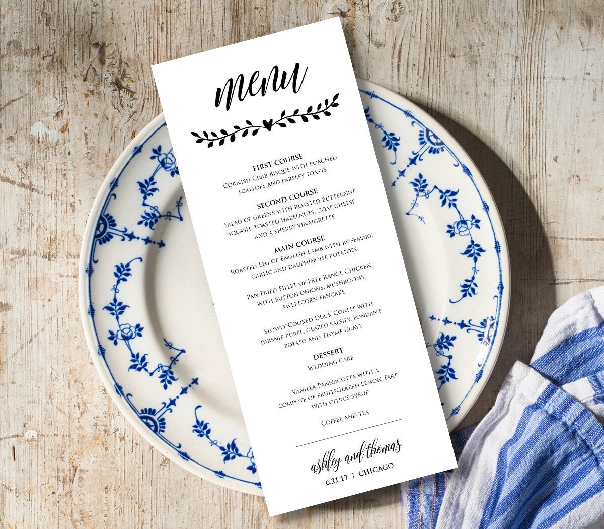 Wedding Menu Templates Free Download