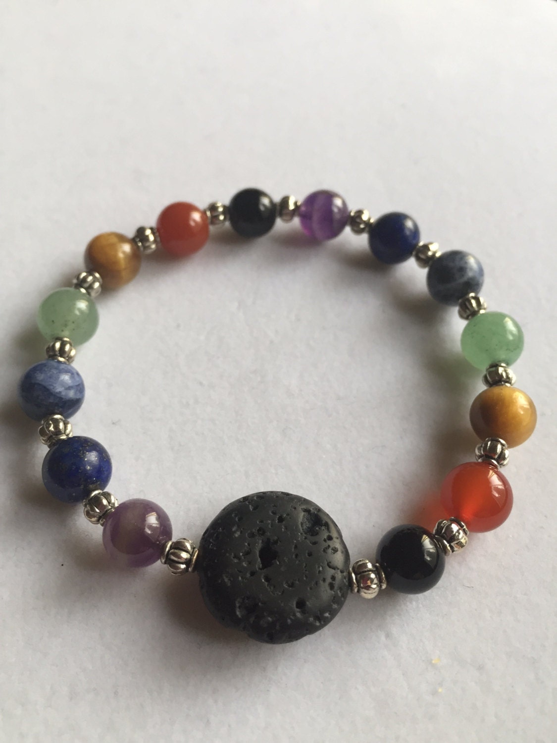 Chakra and Lava Rock Diffuser Bracelet