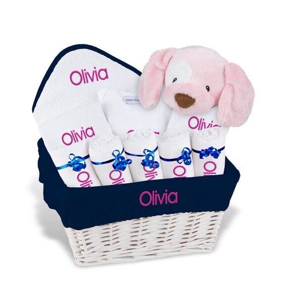 Personalized Baby Gift Basket Baby Girl Gift Basket 2 Bibs