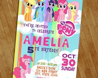 My Little Pony Birthday Invitation, My Little Pony Invitation, Little Pony Birthday invitation, Pony Birthday Invitation, Little Pony