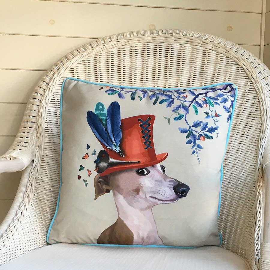 Greyhound cushion cover Greyhound pillow cover Greyhound gift