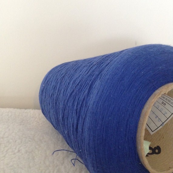 Royal Blue Acrylic Cone Yarn, Vintage Cone Yarn, 2/20, 12 oz cone