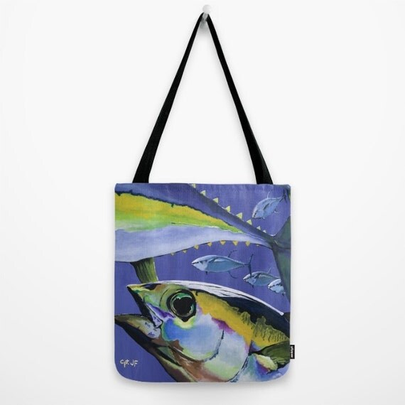 FIshing Tackle Bag Tuna Tote Bag Reusable Shopping Tote by CptJF