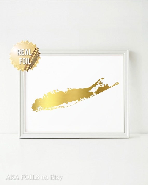 Long Island Wall Art long island map long island wall art real gold foil print Long Island Wall Art long island map long island wall art real gold foil print