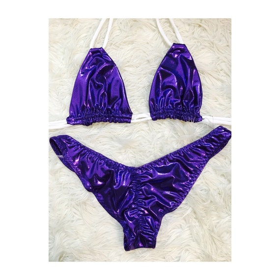 Purple Metallic Bikini Set