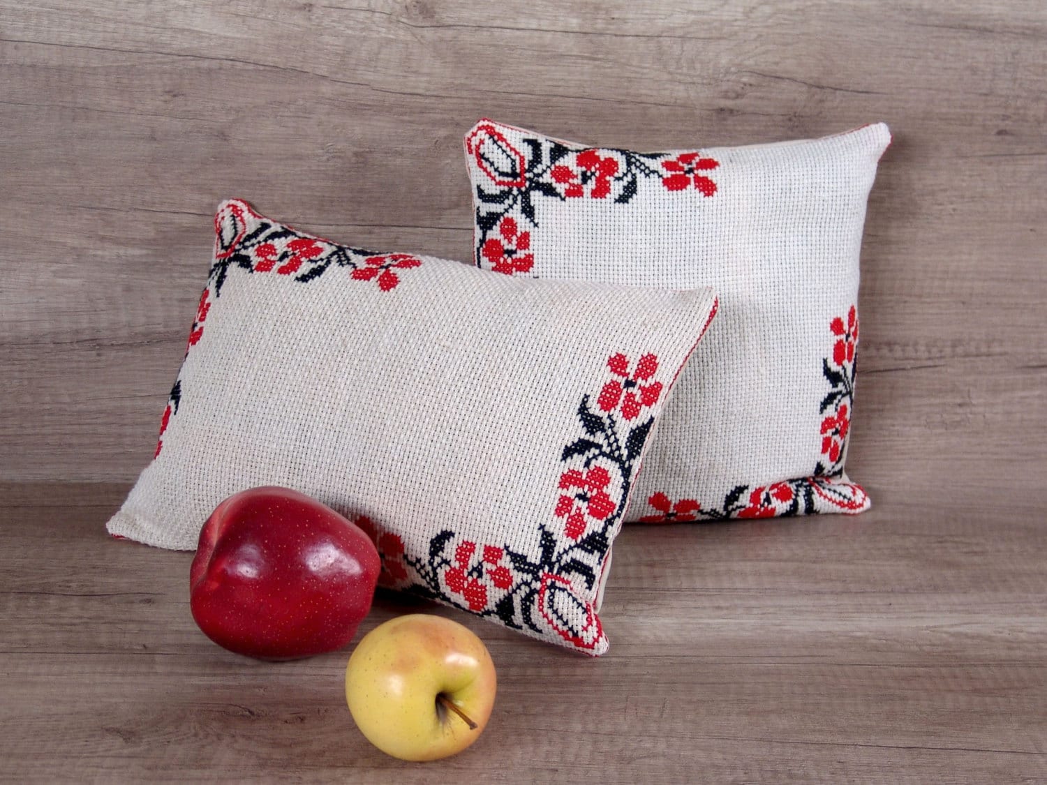 Flowers crossstitch pillow case embroidery country throw