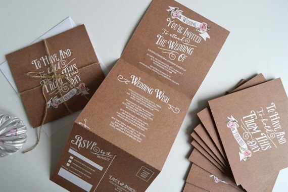 Vintage Rose Wedding Invitation Sample