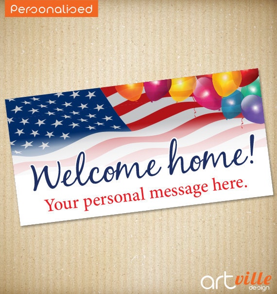 Welcome Home Military Banner 72x36 Personalized   Il 570xN.986514383 P8wv 