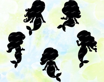Little Mermaid svg, dxf, eps, studio v3, jpg, png, file for Silhouette Cameo, Curio, cut file for cutting machines, instant download