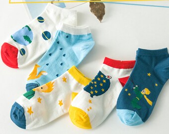 The LITTLE PRINCE Socks - Stars/ Fox/ Multi Color/ Optical/ Spring/ Cute/ Korean/ Kawaii